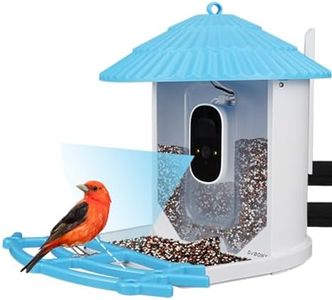 Svbony SC101 Smart Bird Feeder, 1080P with Camera WIFI Record Bird Videos Auto Capture Garden Bird, Detection Smart AI Identify 2.4G WIFI Night Vision Waterproof, Wild Bird Feeding Support Sharing