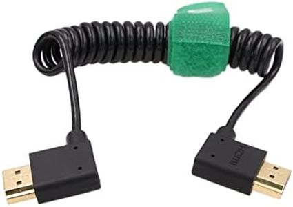 HangTon Cavo HDMI 4K 60p 8K a spirale sottile per So-ny A7M4 ATOMOS Shinobi Ninja V Portkeys BM5 FEELWORLD Blackmagic Monitor ZCAM Ca-non Ni-kon Camera Tipo A HDMI 2.1 Angolo destro sinistro
