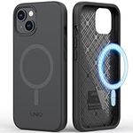 TEAM LUXURY for iPhone 14 Case • for iPhone 13 Case • Compatible with MagSafe • [UNIQ Series] Shockproof Rugged Protective Magnetic Cover for iPhone 14/13 6.1 inch (Black/Magsafe, iPhone 13/14)