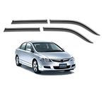 ModifyStyle Unbreakable Chrome line Door Visor/Wind Deflector/Rain Guard Compatible for Honda Civic (2006 to 2013) Type 1 (Set of 4pc)