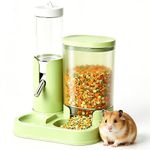 Hamster Water Bottle and Food Dispenser with Stand, 2-in-1 Automatic Feeder for Syrian Hamster and Guinea Pig, No Drip Leak Proof Small Animal Cage Accessories