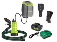 VEATON 18V Cordless Submersible Water Pump Kit, 1x4.0Ah Battery and Charger Included, Portable Garden Water Transfer Pump 2000L/H 2.0 Bar, for Rain Barrel Water Butt Tank Garden Pond Pool