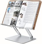 SupeDesk Book Stand for Reading,Book Holder,Display Stand,for 5-8.5"Book,Wood,Laptop Stand for 12-17"laptop/6-13"Tablet&Ereader,Tiltable,Height Adjustable,Foldable,Study,Cook,Max Load 4.4lbs