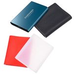 Camkix Replacement Sleeve Compatible with Samsung T5 / T3 / T1 SSD - Set of 3 - Silicone Scratch and Shock Proof Case - Red, Black and Transparent - Non-Slip Rubber Skin for Your External Drive