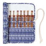 Coopay Bamboo Knitting Needles Short 25cm, Lightweight Wooden Knitting Needle Set With Carry Case, Warm Bamboo Needles for Arthritis Hands UK Size Include 3.25mm 3.75mm, Beginner Knitter Gift Set