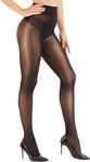 Klassik Anti Scratch & Tear Resistant Super Sexy Shiny Nude Stockings for Women/Girls | Sheer Ultra Shimmery High Waist Comfort Oil Shimmery Pantyhose | Wear with Dresses-Black(Fits upto XXS to 4XL)