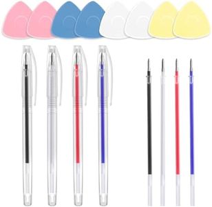 Tailors Chalk, Sew Heat Erasable Fabric Marking Pens, 40 PCS Sew Tailors Chalk Set and Fabric Marker for Quilting, 20 PCS Tailor's Chalk, 4 PCS Heat Erasable Fabric Marking Pens with 20 Refills