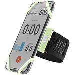 BONE Run Tie Running Armband Phone Holder, Cell Phone Arm Band for iPhone 15 14 13 12 11 Pro Max Mini XS XR X 8 7 6 Plus Samsung Galaxy S23 S22 Smartphone (Luminous Size L/Arm Size 9.8-15.7")