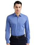 Van Heusen Cotton Men's Solid Slim Fit Formal Shirt (Vhsfrslbn06814_Medium Blue 40)