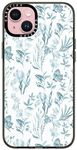 CASETiFY Compact Case for iPhone 15 Plus [2X Military Grade Drop Tested / 4ft Drop Protection] - Elegant Pastel Blue Vintage Butterfly Floral - Clear Black