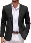 COOFANDY Men Stretch Knitted Blazer Jacket Slim Fit Fashion Wedding Sport Coats Black