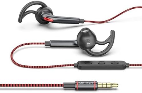 ANFLOWE ES850 - Cuffie Auricolari Sport In-Ear con Filo e Microfono per Running Correre Corsa, Vestibilità Sicura, Cavo Intrecciato Antigroviglio, Jack 3,5 mm