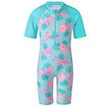 HUAANIUE Girls 2-12Y CocoTree with Heart Swimming Suit 50+UV Sun Protection Swimsuit Costume