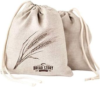 Natural Linen Bread Bags - 2-Pack 11 x 15 Ideal for Homemade Bread Unbleached Reusable Food Storage Housewarming Wedding Gift Storage for Artisan Bread - Bakery & Baguette