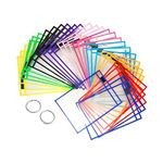 Dunflop 30 PC Reusable Dry Erasable Pockets Transparent Write And Wipe Drawing Board Dry Brush Bag File Pocket For Teaching Kids Pastels