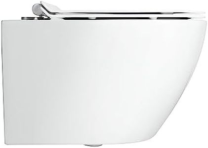 Casta Diva Wall Hung Toilet Bowl, Elongated Wall Mount Compact Toilet with Soft Close Seat for Bathroom, 1.1GPF/1.6 GPF Dual Flush, Tankless, White