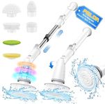 Electric Spin Scrubber, Automatic Brush Cleaner with 6 Brush Heads and Adjustable Extension Handle with 3 Modes Angle, 520 RPM Cleaning Brush for Bathroom, Pool, Tile, Tub, Grout, Floor, Sink