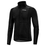 HEROBIKER Cycling Jacket Bicycle MTB Road Bike Jackets Long Jersey Breathable Reflective Windbreaker Running Gear Golf Biking, Black, Large