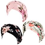 3 Pack Womens Printed Turban Hat Head Wraps Covers Chemo Cancer Beanies Cap Headwear, 3 Pcs-d, One Size