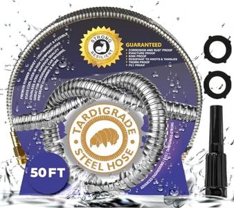 Tardigrade Steel Hose (50' 304 Stainless Steel Garden Hose - Lightweight, Kink-Free, Strong Flex, Metal Water Hoses, Forever Durable and Easy to use as seen on tv