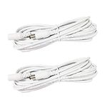 LitaElek 2pcs 2.5m/8.2ft DC 12V Extension Cable with 2.1mm x 5.5mm DC Plug Adapter DC 0-36V Male to Female Power Cord for Car Monitor, CCTV Wireless IP Camera, LED Strip Light, etc., White