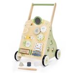 Wooden Baby Push Walker and Toddler Pull Learning Activity Toy - Develop Motor Skills & Creativity - Multiple Activities Center for 1-3 Years Old Boys and Girls…