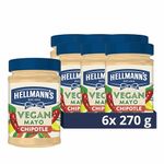 Hellmann's Vegan Chipotle Mayonnaise 100% plant based condiment for sandwiches, wraps and salads 6x 270 g