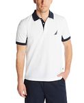 Nautica Men's Classic Fit Short Sleeve Performance Pique Polo Shirt, Bright White, XL