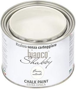 bianco Shabby® Bianco Naturale (Natural White) Water-Based Chalk Paint for All Surfaces – Extra Matt Finish (500 ml)
