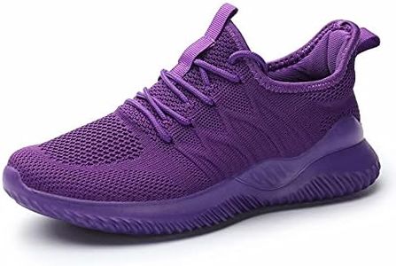 Women's Ladies Tennis Shoes Running Walking Sneakers Work Casual Comfor Lightweight Non-Slip Gym Trainers, Purple, 9