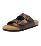 Women and Men Flat Sandals with Cork Footbed, Arch Support Slides Adjustable Slip On Slippers for Summer,Sandales Pour Femmes.