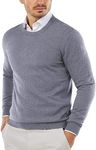 COOFANDY Men's Crew Neck Sweater Slim Fit Lightweight Sweatshirts Knitted Pullover for Casual Or Dressy Wear Grey