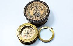 Sailor's Art Personalised Brass Royal Navy Fold Compass (6.425 cms)