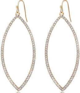 Long Earrings for Women Dangling - Gold Dangle Earrings for Women, Sparkly Rhinestone Simulated Diamond Drops, Elegant Formal Bling Dangly Drop, Dangling Gold Tone CZ Wedding Dangles, Sparkle Hoops