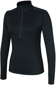 Terramar Women's W Half Zip, Black, L