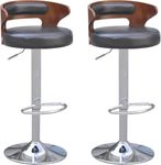 FURNITURE FIRST Imported 360 Degree Swivel Leather Barstool High Chair for Counter Bar Stools Bar Chairs for Kitchen Adjustable Height (Pack of 2) Style LOSSETTE Wood