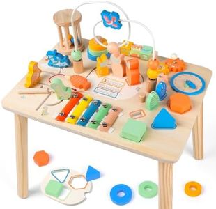 Toddler Activity Table, 12 in 1 Wooden Montessori Toys for 1-3 Year Old