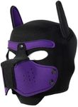 Pup Hood, Pup Play Hood, Removable Dog Full Face Pup Hood (Purple)