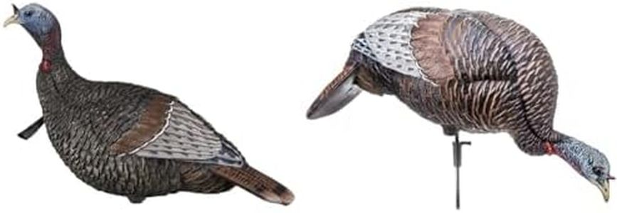 Flextone Hunting Lifelike Plastic Thunder Jake Turkey and Thunder Chicken Feeding Hen Turkey Decoys - Brown and Realistic