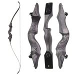 SHARROW 60" Takedown Recurve Bow Set Adult 25-65Lbs Archery Set Bow and Arrow Set Adult Longbow Sportbow Hunting Bow Set Left Handed Right Handed for Beginner Training Hunting (grey, left 65Lbs)