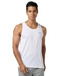 Under Armour Men's Launch Singlet, Lightweight Men's Tank Top, Sweat-Wicking Sports Top, Quick-Drying Men's Gym Vest White