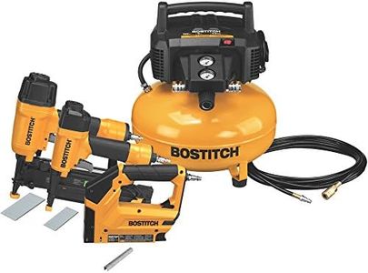 BOSTITCH 3-Tool Nailer and Compressor Combo Kit, 18GA Brad Nailer, 16GA Finish Nailer, Crown Stapler Plus Compressor (BTFP3KIT-CA)