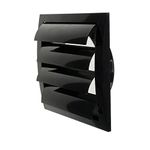 Black Exhaust Hood Vent 6'' Inch / 150 mm with Shutters, Built-in Pest Guard Screen and Flange, Air Vent Cover with Flaps, HVAC Exhaust Vent Duct Cap, Helps with Backdraught/Backdraft