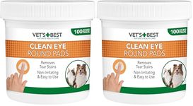Vet's Best Natural eye cleansing wipes for dogs - 100 disposable wipes (Pack of 2)