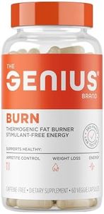 Genius Thermogenic Fat Burner, 60 Diet Veggie Pills - Weight Loss & Metabolism Supplement, Appetite Suppressant & Energy Booster - Caffeine-Free Nootropic Focus & Brain Boost - Ashwagandha & TeaCrine