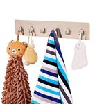 Stolenband® platicMagic Sticker Series Self Adhesive - 6 Hook for Kitchen and Bathroom Wall to Hang Clothes Towel Keys Purses and Coats (Pack of 2)