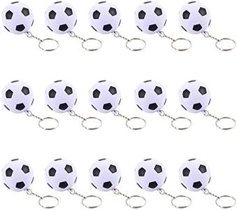 iMagitek 15 Pack Soccer Keychains for Kids Party Favors Supplies, School Carnival Prizes, Party Bag Gift Fillers, Soccer Ball Stress Relieve Ball