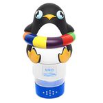 440 Pool Chlorine Floater Dispenser, Fits Up to 3 Pieces of 3-Inch Chlorine Tabs, Adjustable Flow, Control, Heavy-Duty Plastic - Suitable for Small & Large Pools - 8 Ounces | Cartoon Penguin