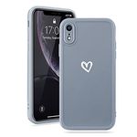 Micoden for iPhone XR Phone Case Cute Girls Silicone Shockproof Protective Bumper Cases with Love Heart Pattern Design for iPhone XR Grey