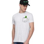 Free Authority Rick & Morty Printed Regular Fit Grey Cotton Men's T-Shirt